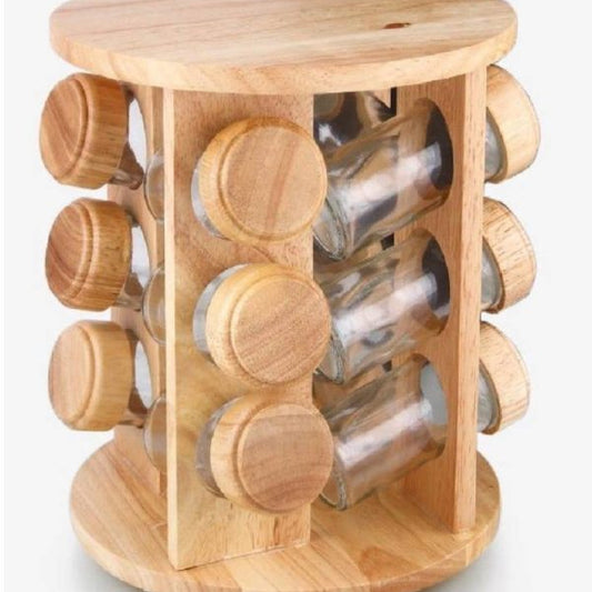 12-Teiliges Gewürzregal Aus Holz – Stilvolle Organisation Für Ihre Küche 1