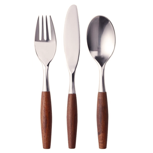 Elegantes Besteckset Aus Edelstahl Und Naturholz – Perfekte Kombination Aus Stil Und Funktionalität 0