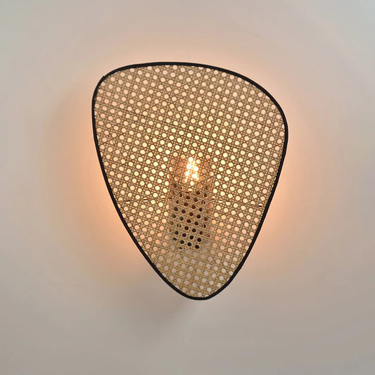Geometrische Wandleuchte Aus Bambus – Natürliche Handwerkskunst Für Stilvolles Licht 0