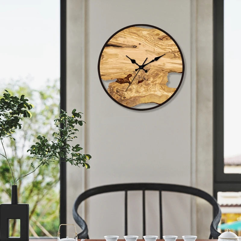Holzwanduhr Mit Harzdetails – Künstlerisches Design Für Jeden Raum 3
