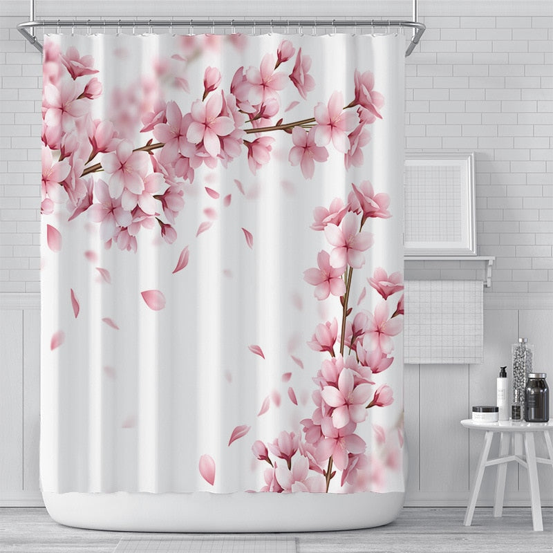 Kirschblüten Duschvorhang – Elegante Blumenpracht Für Ihr Badezimmer 0