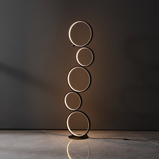 **LED-Stehlampe Nordisches Ring-Design – Stilvolle 360-Grad-Beleuchtung** 1