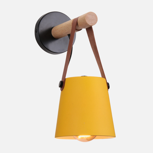 Moderne Wandlampe Holz Mit Lederriemen – Elegantes Licht Für Ihr Zuhause 0