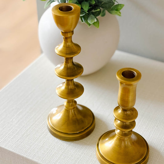 Spitzkerzenhalter Set Antikgold – Rustikale Eleganz Für Ihre Dekoration 1